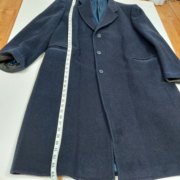 VINTAGE CASHMERE AND WOOL LONG TRENCH COAT SZ 44 - Picture 12 of 15